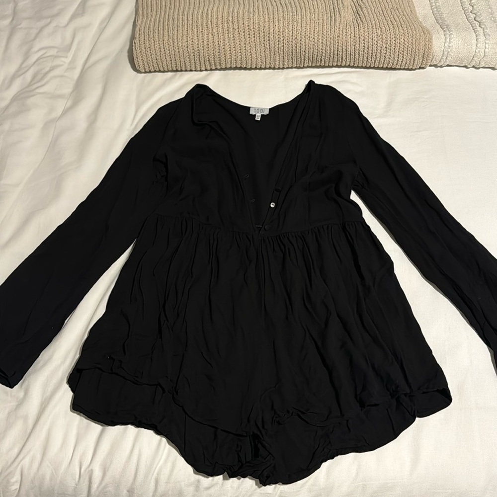Black long sleeve romper